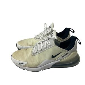 Nike Air Max 270 Golf Shoes Mens 8 White Black‎ CW7584-100 Spikeless